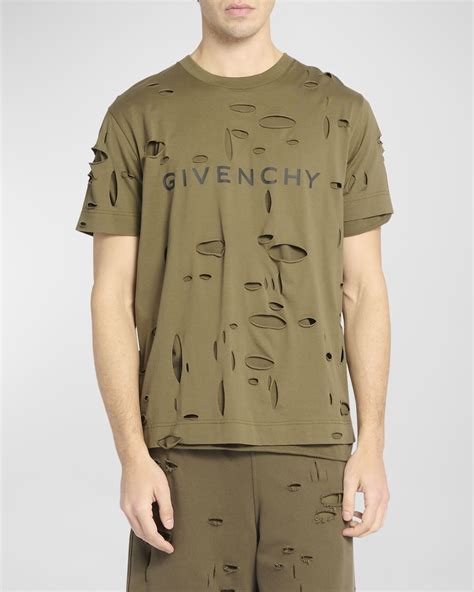 givenchy man t shirt destroyed|Givenchy Men's Destroyed Double.